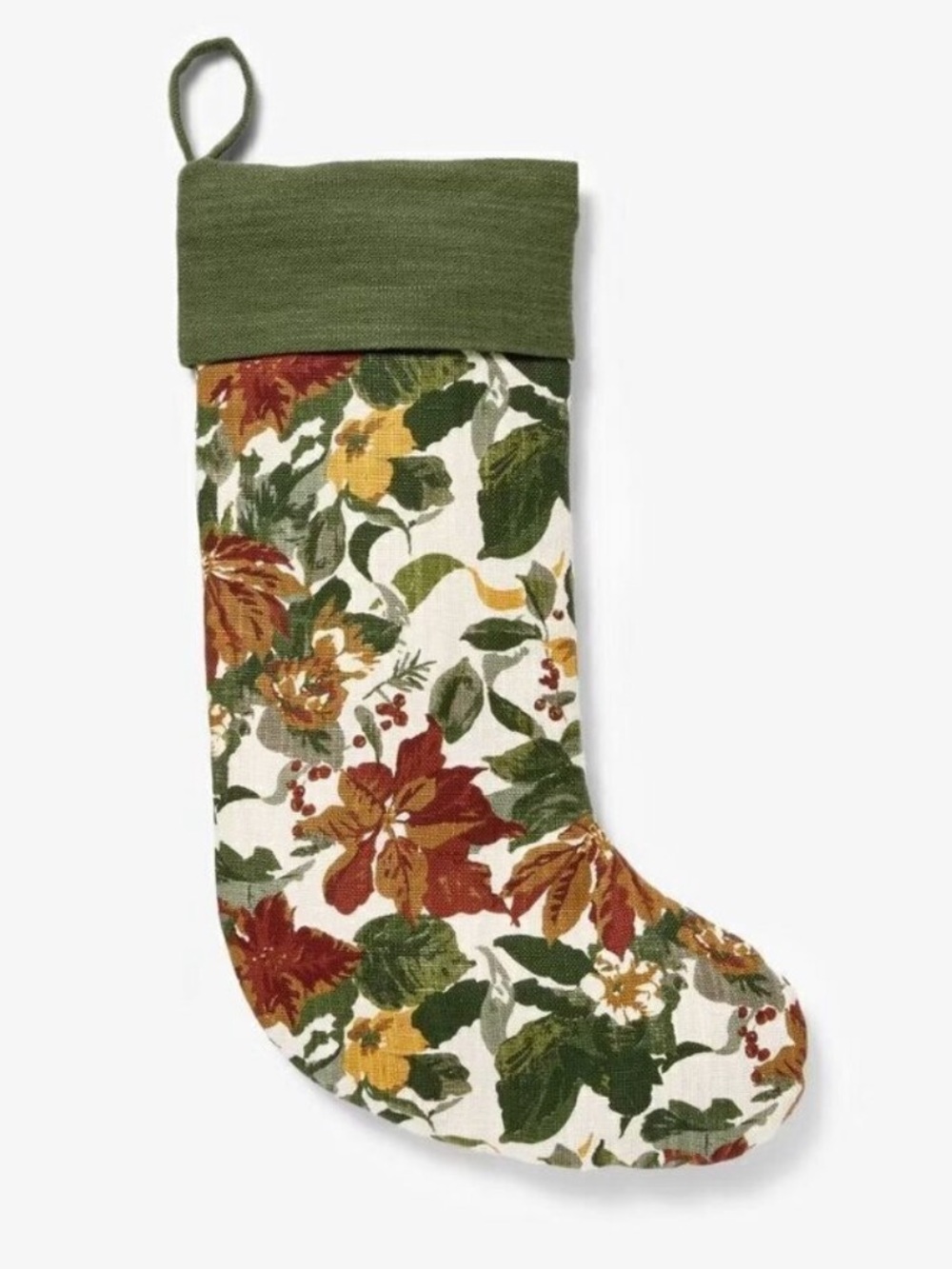 Poinsettia Floral Christmas Stocking Threshold Studio McGee Target Holiday 2024